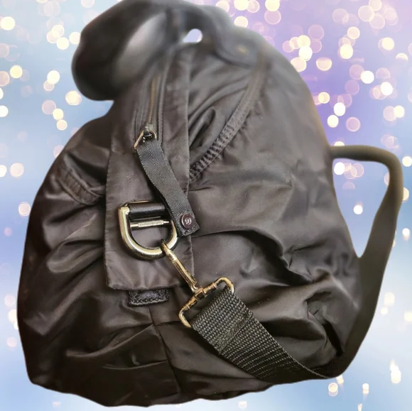 LULULEMON ATHLETICA BLACK NYLON DUFFEL BAG